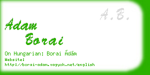 adam borai business card